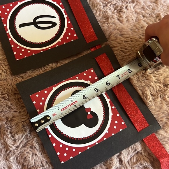 Minnie Mouse black white red happy birthday party decor - banner ribbons​ - Picture 16 of 16